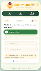 Firefly Lumos: Glowworm Quiz Screenshot2