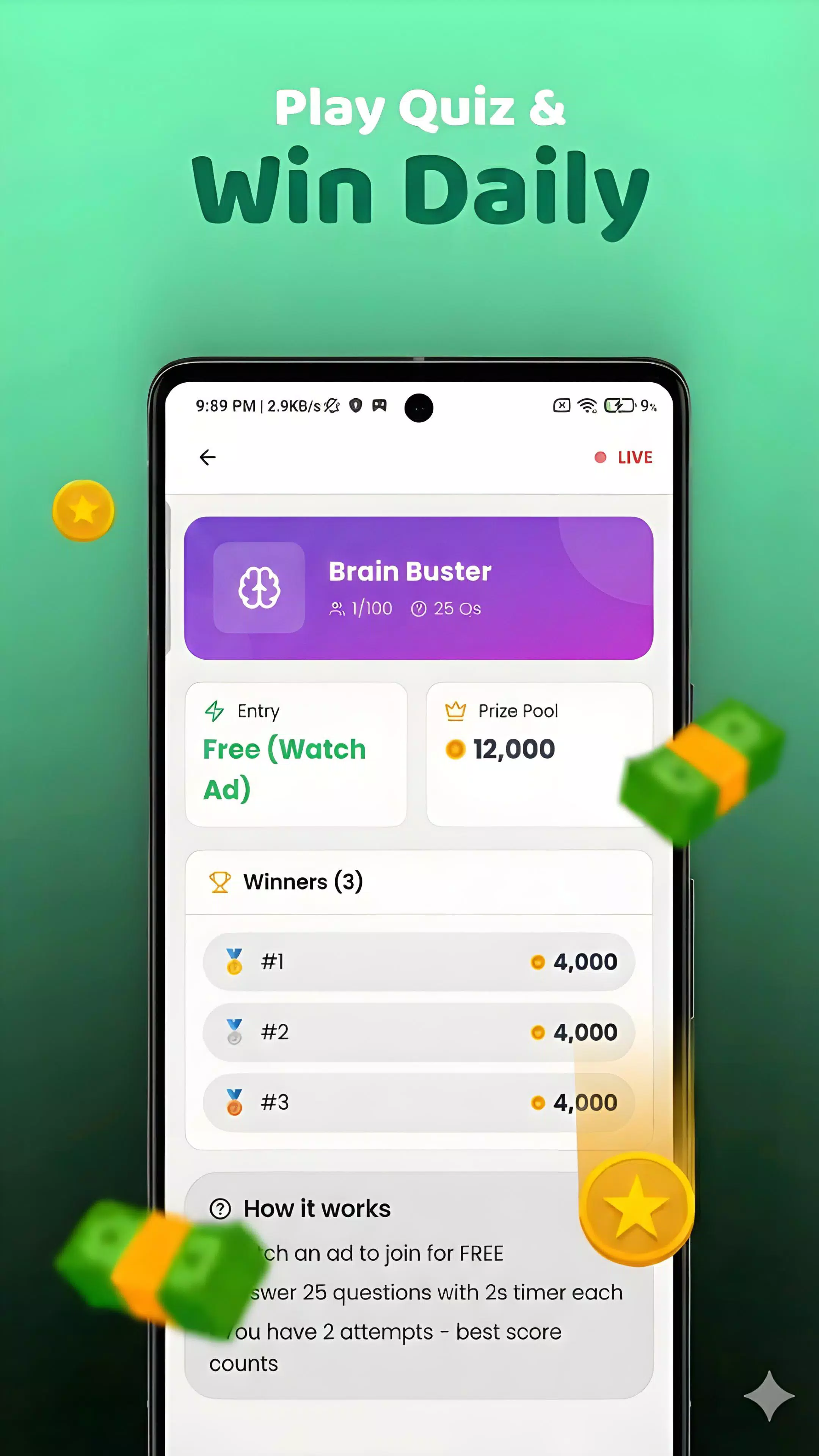 Redeem code app - Quiz & Earn Screenshot1