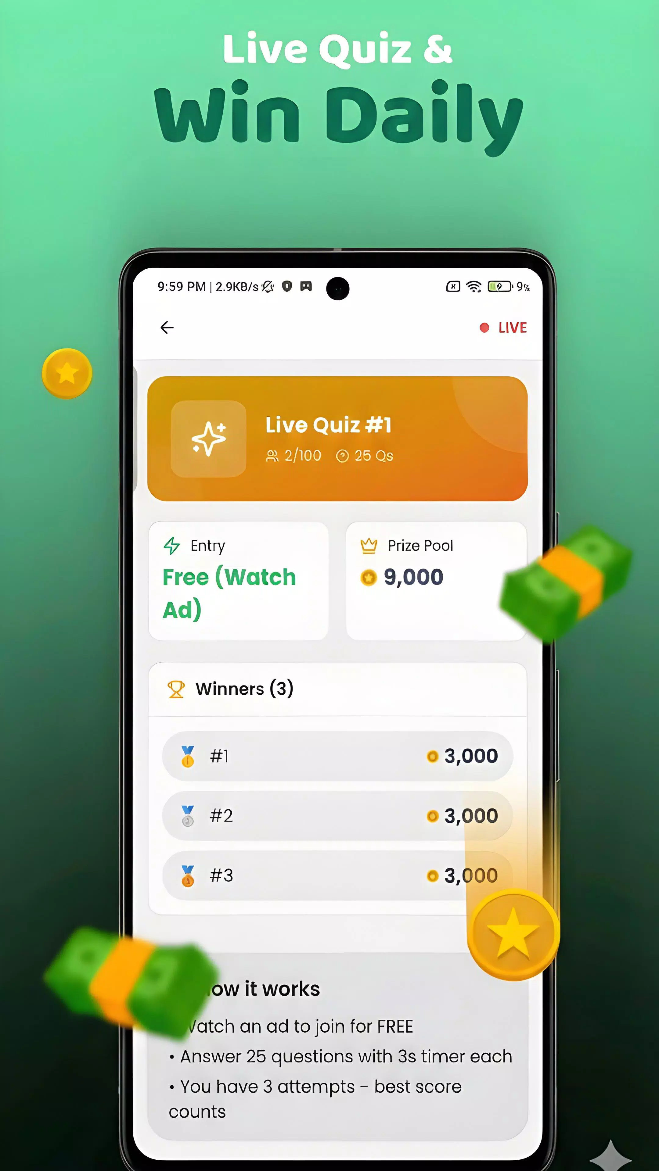 Redeem code app - Quiz & Earn Screenshot5