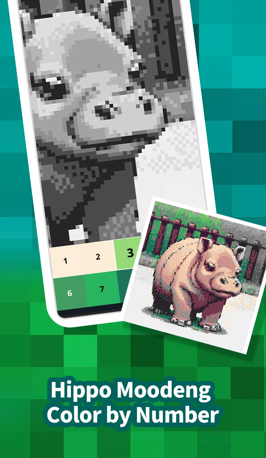 Hippo Moodeng: Color by Number Screenshot1