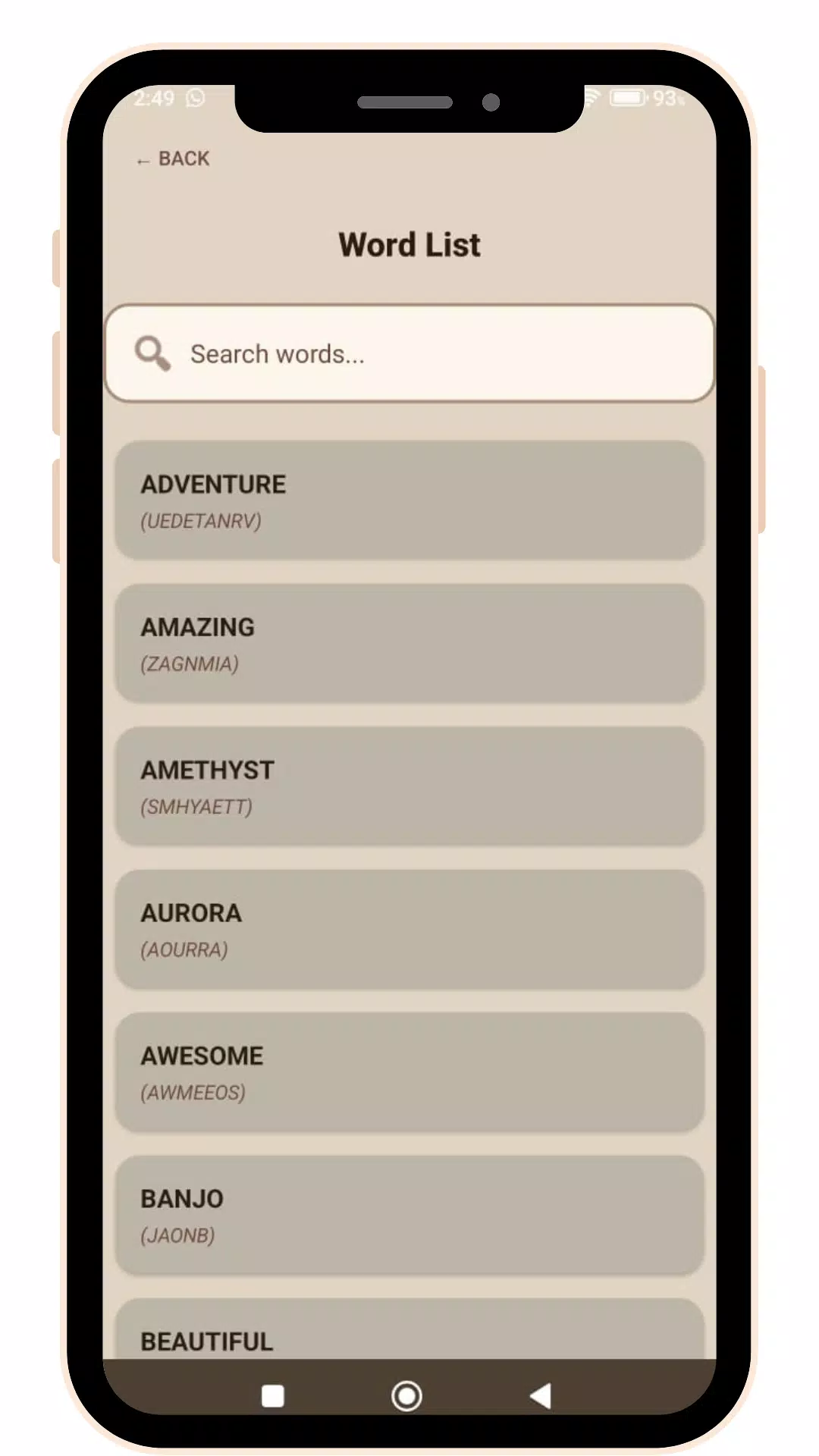 Word scrambler Game Screenshot6