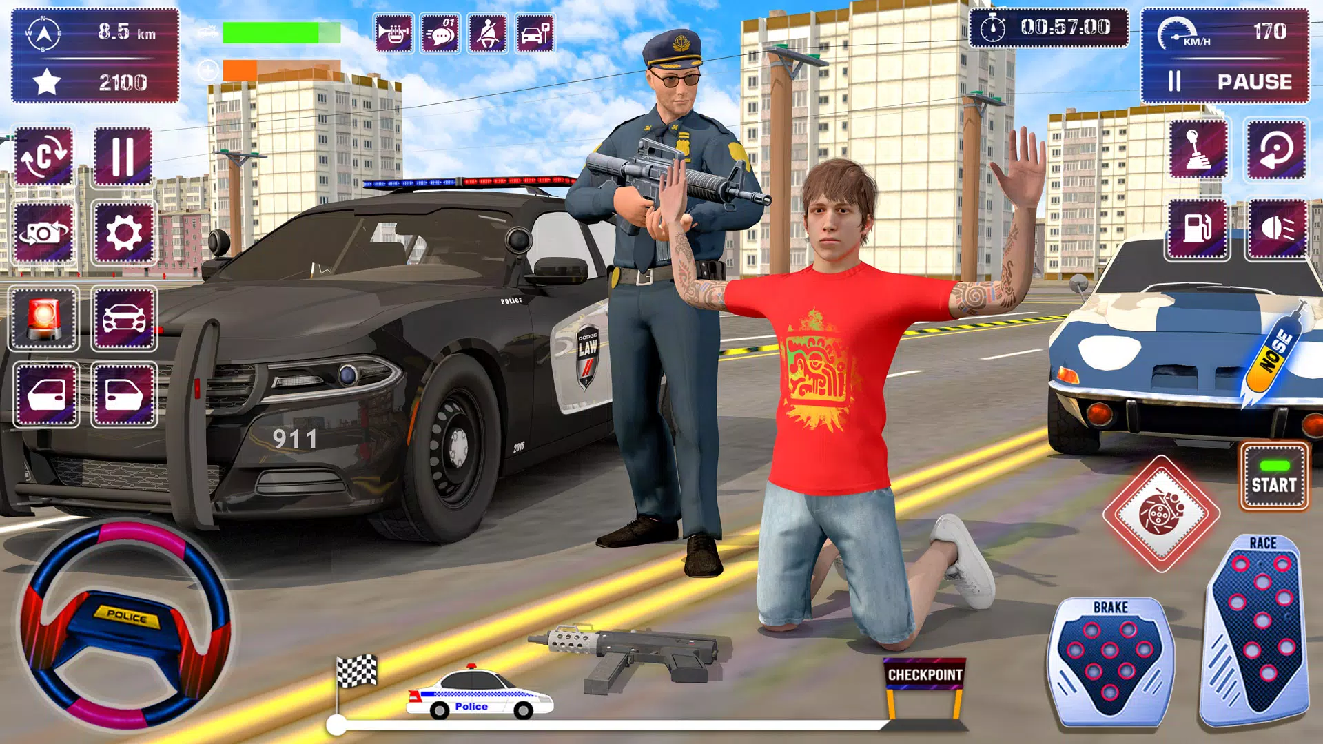 Police Car Chase Parking Games Screenshot5