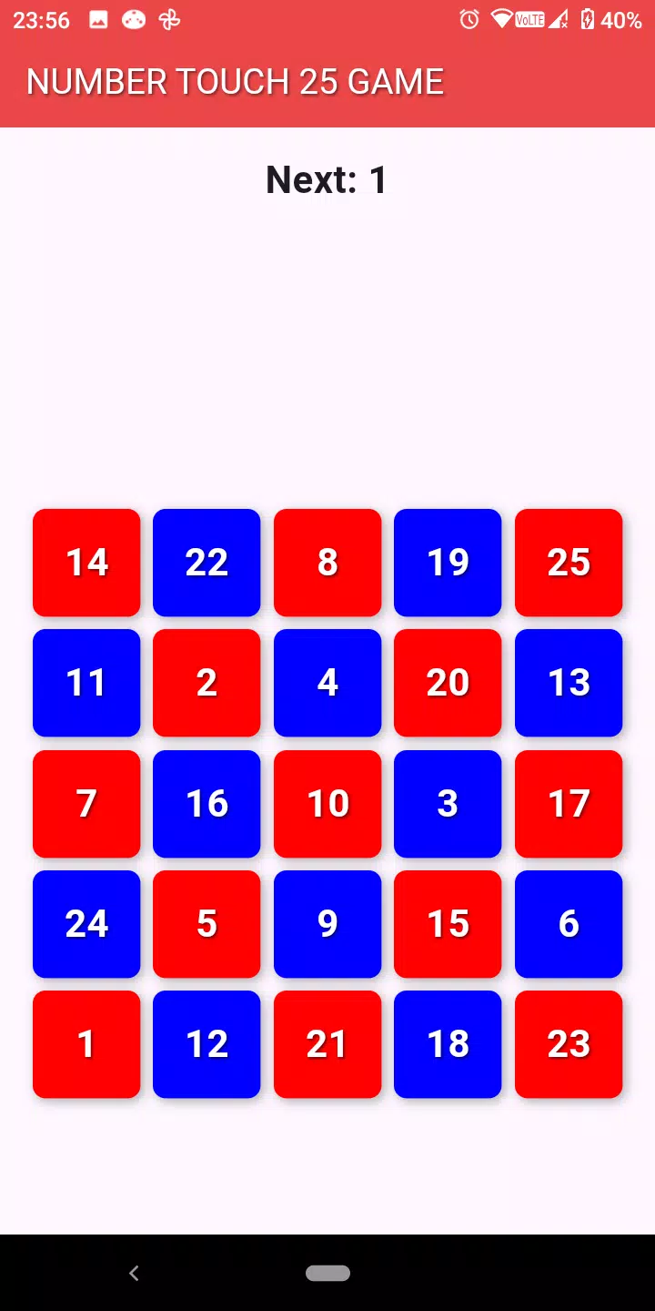 Number Tap 25 Game Screenshot1