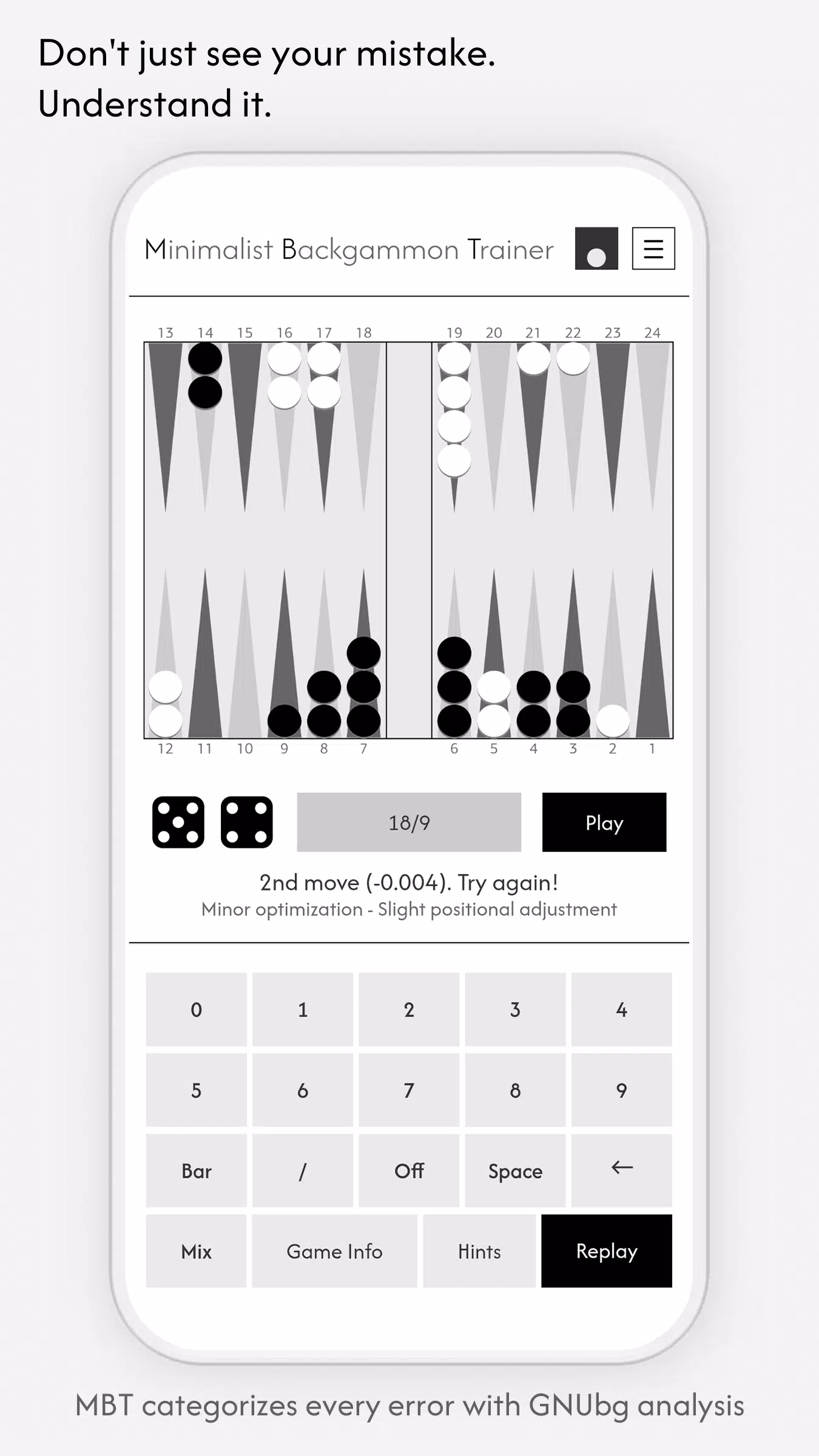Minimalist Backgammon Trainer Screenshot3