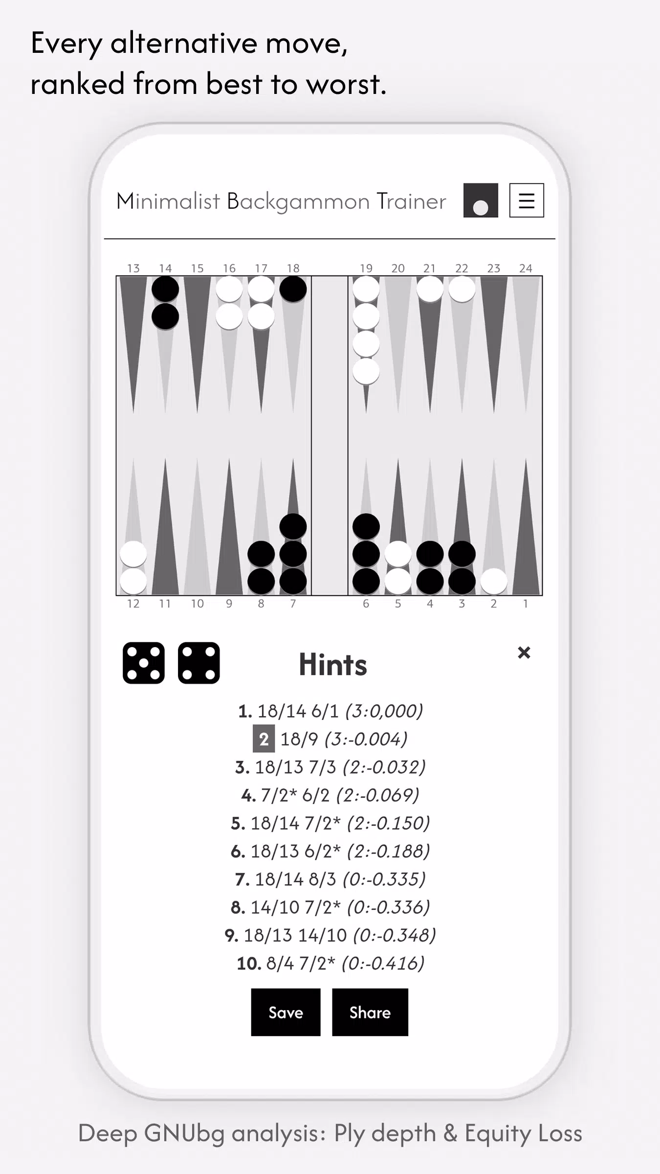 Minimalist Backgammon Trainer Screenshot4