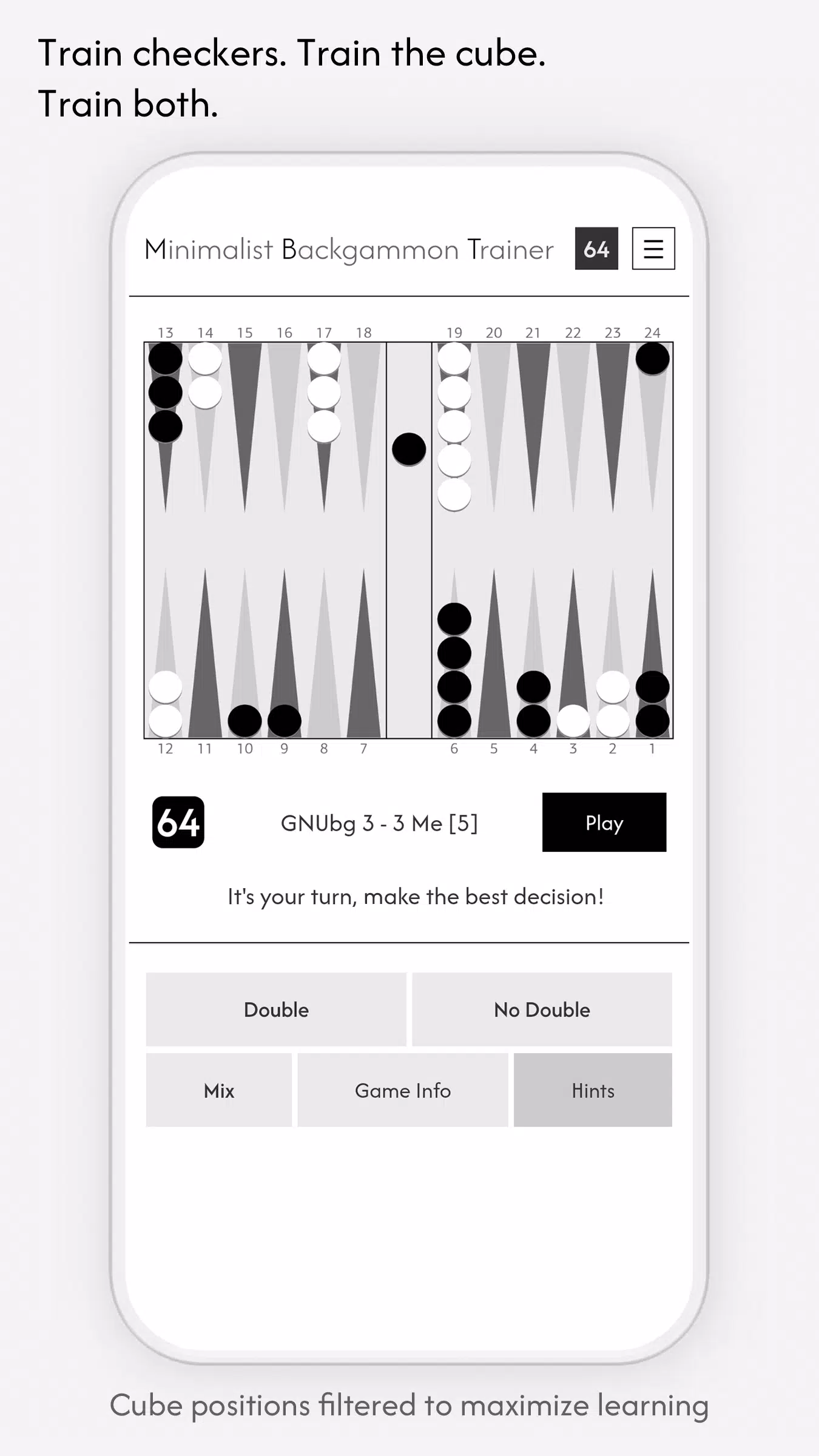 Minimalist Backgammon Trainer Screenshot2