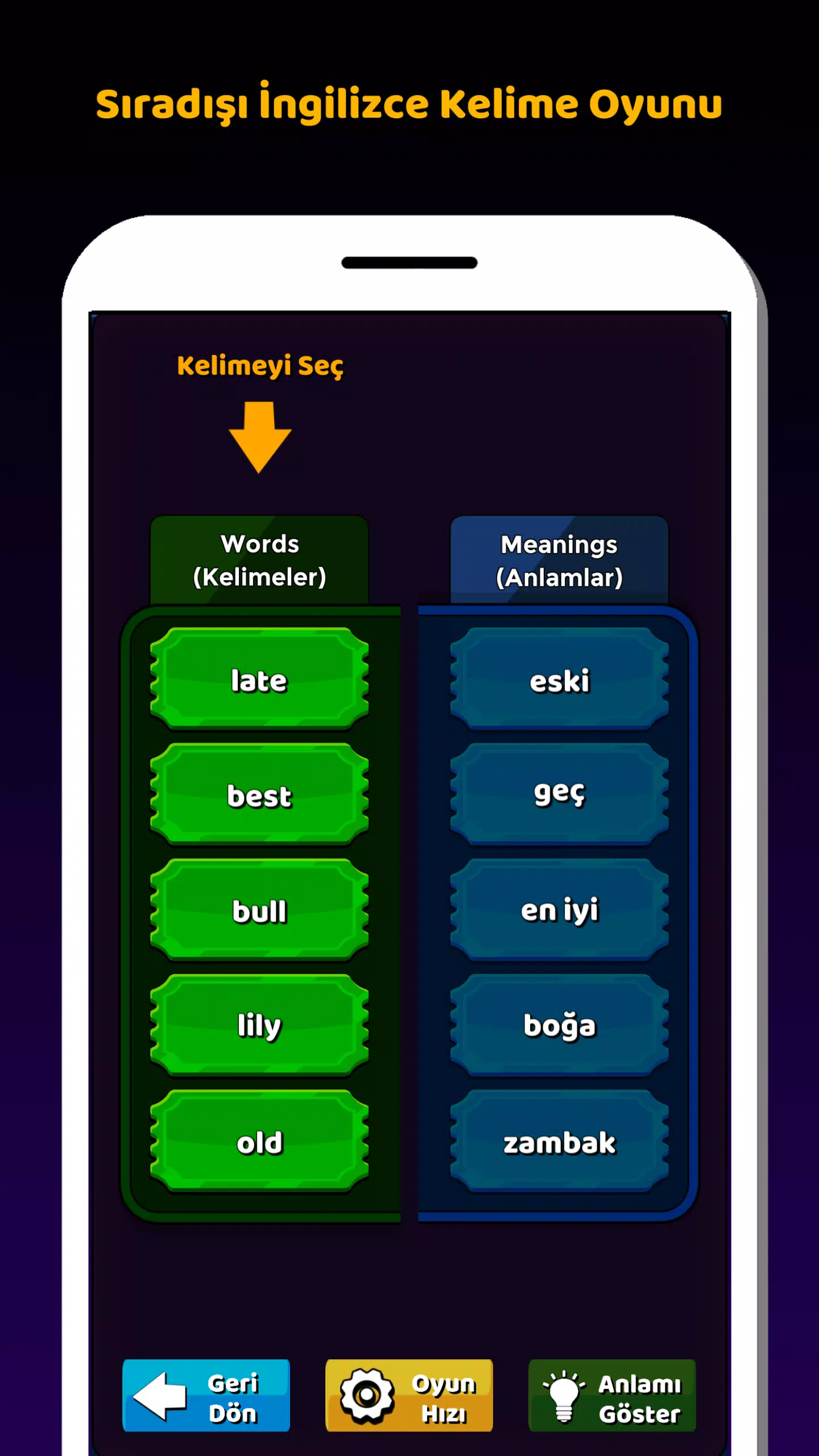 İngilizce Kelime Öğrenme Oyunu Screenshot1