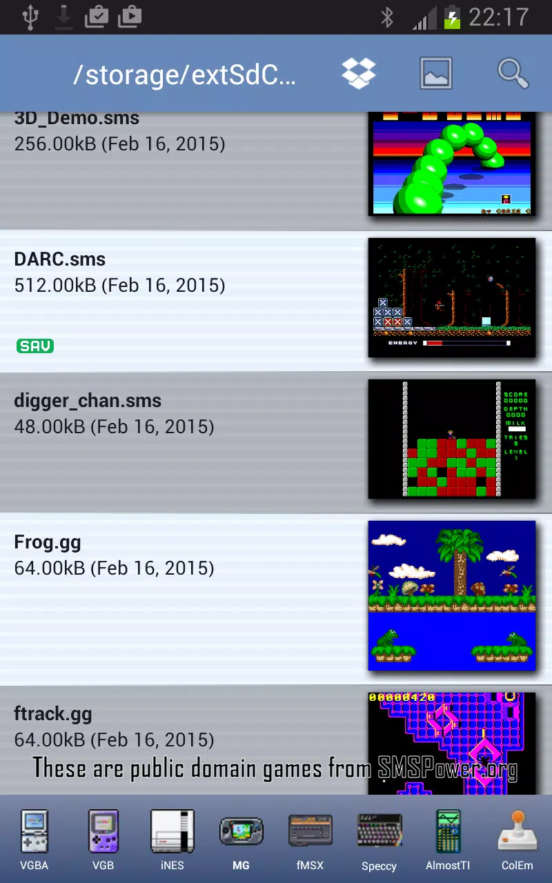 MasterGear - SMS/GG Emulator Screenshot2