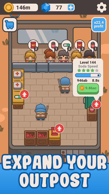 Idle Outpost: Upgrade Games Screenshot3