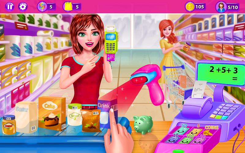 Girl Cashier -Grocery Shopping Screenshot1