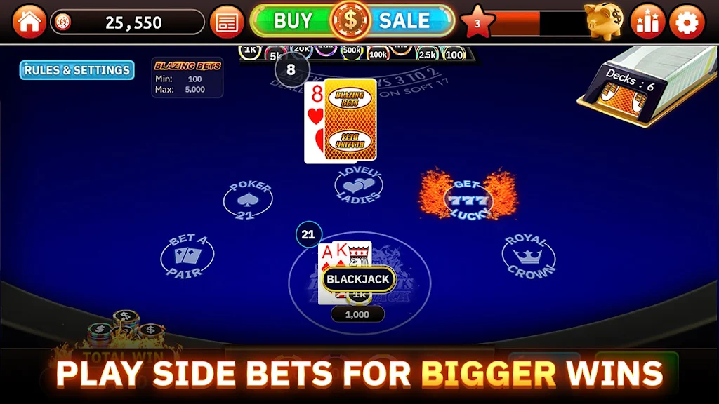 Blazing Bets Blackjack 21 Screenshot2