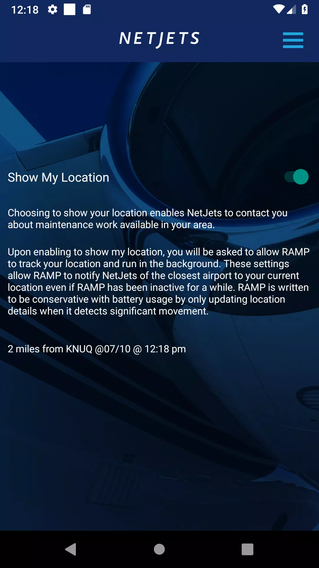 NetJets RAMP Screenshot2