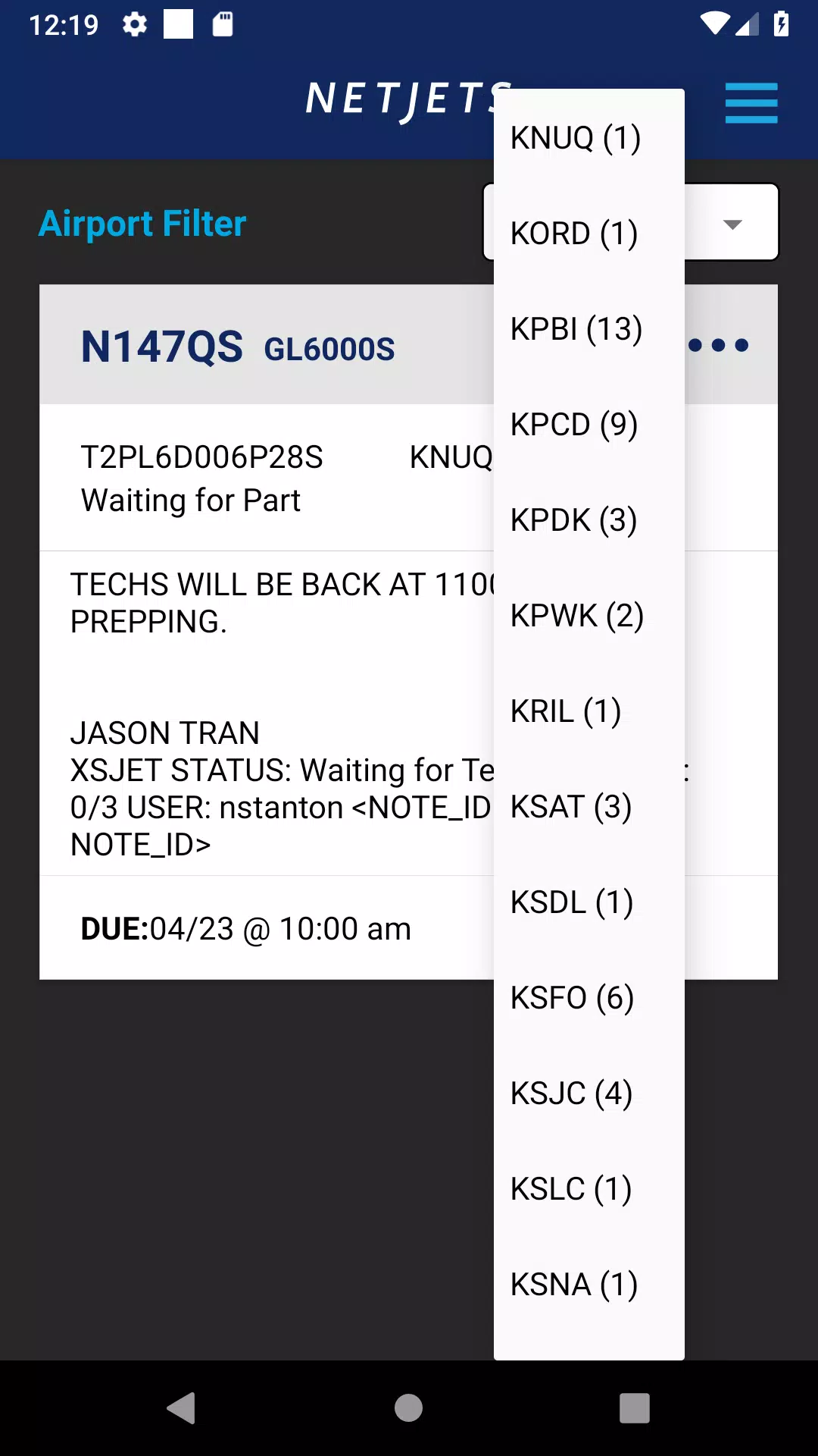 NetJets RAMP Screenshot4