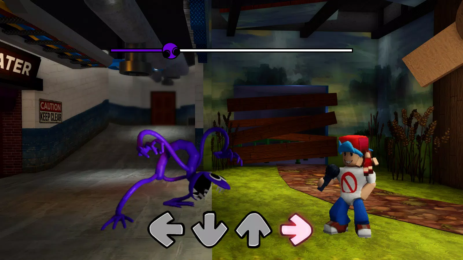 Purple Rainbow Friends FNF Mod Screenshot5