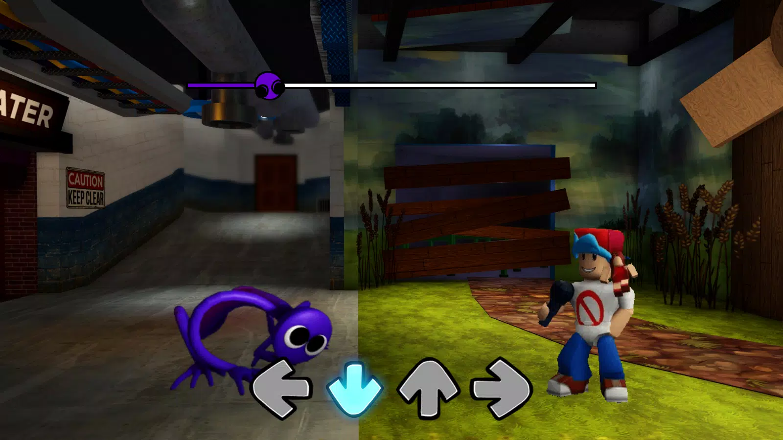 Purple Rainbow Friends FNF Mod Screenshot3
