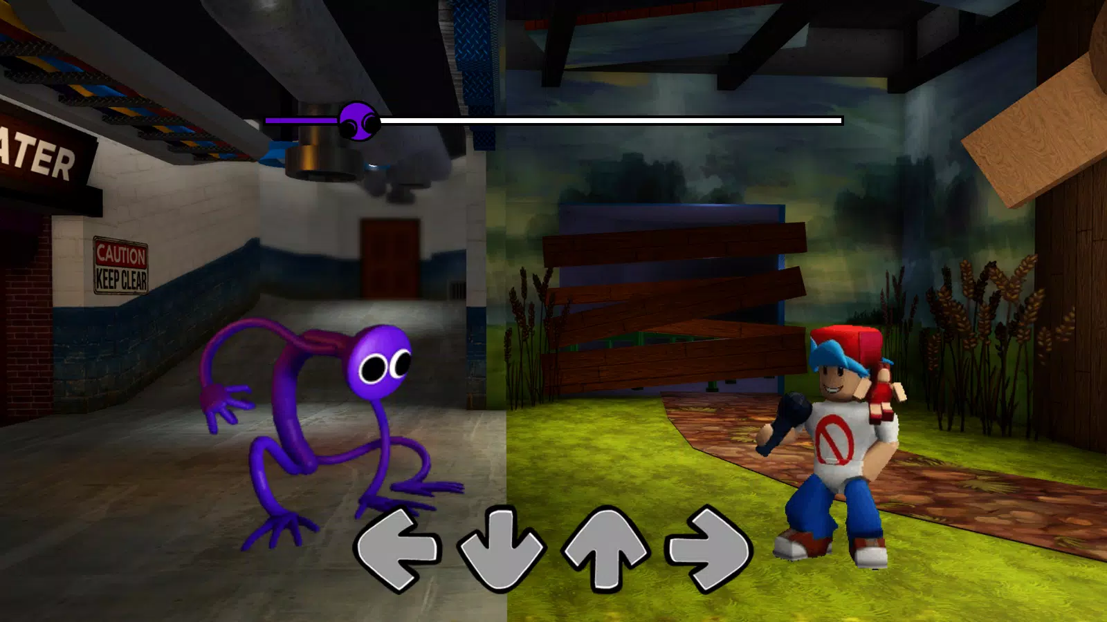 Purple Rainbow Friends FNF Mod Screenshot1
