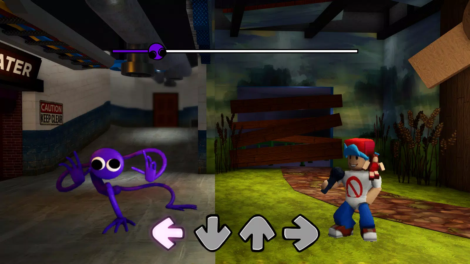 Purple Rainbow Friends FNF Mod Screenshot2