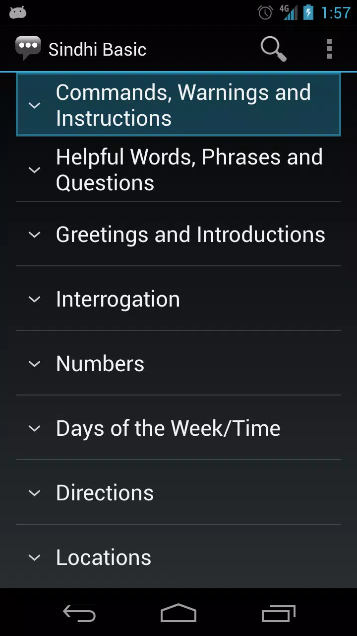 Sindhi Basic Phrases Screenshot1